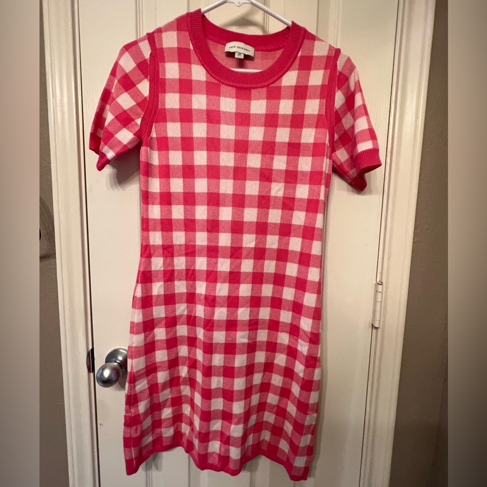 Free Assembly Pink & White Gingham Sweater Dress | Size XS